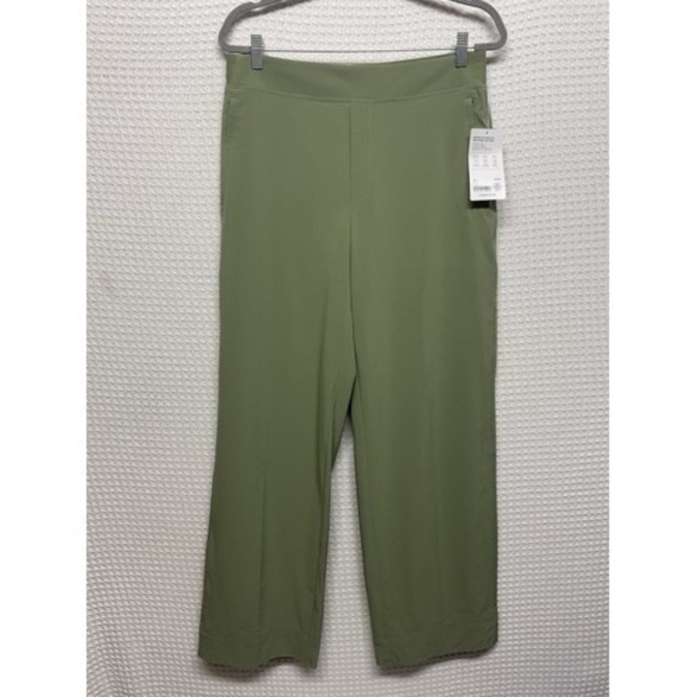 NWT Athleta Brooklyn Heights Green Wide Leg Trouser Pants Women 12 Indonesia